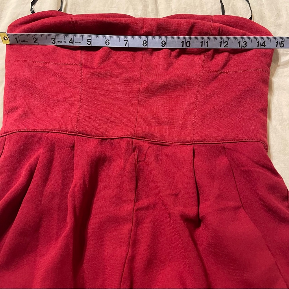Red‎ strapless jumpsuit. - Picture 8 of 14